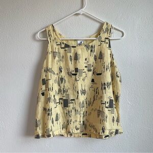 Yellow and Black Patterned Tank Top